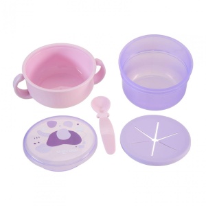 Bol 2 in 1 pentru snackuri cu lingurita, mov, U-Grow - Img 3