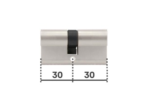 Butuc usa cu buton 30 x 30 mm, cilindru de siguranta, nichel, Yale - Img 2