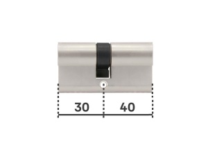 Butuc usa cu buton 30 x 40 mm, cilindru de siguranta, nichel, Yale - Img 2