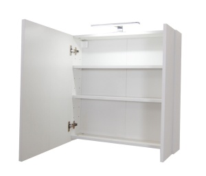 Dulap baie cu oglinda Celine, PAL, iluminare led, 60 cm, 2 usi, 3 rafturi, soft close, alb - Img 2