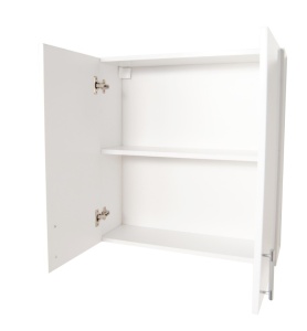 Dulap baie suspendat Roma, front MDF, 2 usi, polita, 55 x 68 cm, alb - Img 2
