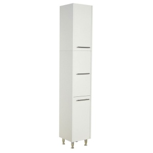 Dulap baie tip coloana GN0201, Pal lucios, 6 rafturi, 3 usi, picioare reglabile, 30x30x180 cm