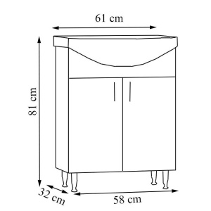 Dulap baza baie eco 60cm alb - Img 3