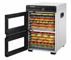 FOOD DEHYDRATOR HEINNER DUALDRY PRO HFD-KDDB1200BKSS, 1000-1200W, LED DISPLAY, DUAL STORAGE WITH AIRFLOW SYSTEM (FAN INSIDE EACH COMPARTMENT), 12 STAINLESS STEEL TRAYS, 2 FRUIT ROLL TRAYS, 2 MESH SHEETS, TEMPERATURE: 35-80 ℃, TIMER: 30 MIN - 48H, - Img 5