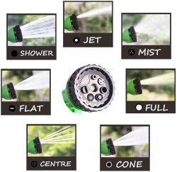 Furtun de gradina, 2.5 - 7.5 m, extensibil, pistol multifunctional, Verde, KMT Garden - Img 2