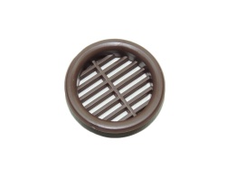 Grila de ventilatie rotunda 47 x 9 mm, pentru mobila, finisaj maro