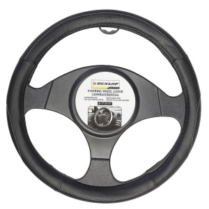 Husa volan auto, 37-39 cm, Negru, Dunlop