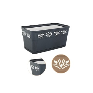 Jardiniera Decor 30 cm din plastic rezistent, greu degradabil UV - Img 3