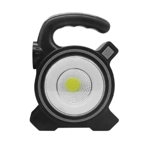 Lanterna 2in1 COB LED 10W Camping, cu incarcare solara, USB power bank de culoare neagra