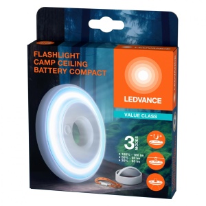 Lanterna LED camping Ledvance, 2.2W, 180 lm, Ø120 mm, 3 moduri de iluminare (100%-180lm, 50%-90lm, 30%-60lm), 3xAAA (neincluse), magnet, carglic, IP20, Alb - Img 2