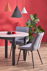 Masa bucatarie si living extensibila HM Ringo, blat MDF, 6 persoane, 102-142x102x76 cm, casmir negru - Img 3