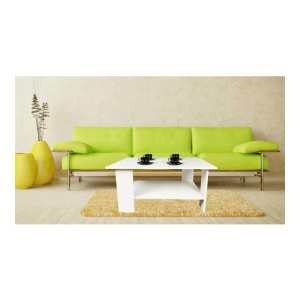 Masa cafea Turing, PAL Melaminat, cu raft depozitare, 87x60x43cm, alb - Img 3