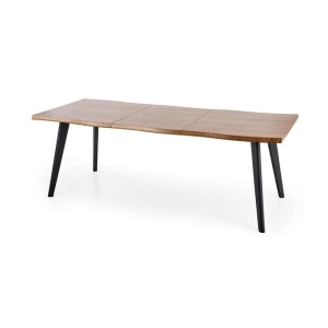 Masa living extensibila HM Dickson, MDF Furniruit, cadru metalic,120-180x80x75 cm, 8 persoane, stejar negru