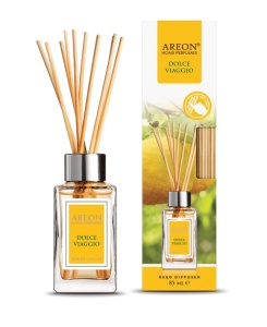 Odorizant de camera, Dolce Viaggio, 85 ml, cu betisoare, Areon