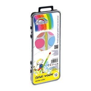 Paleta acuarele, 12 culori, pensula inclusa