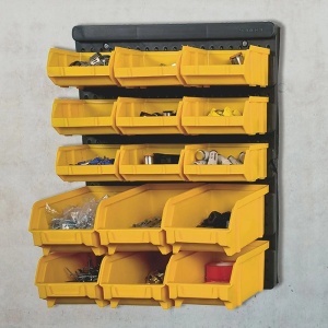 Panou organizare 15 casete, scule si unelte, prindere perete, 32.3 x 38.5 x 18 cm - Img 3
