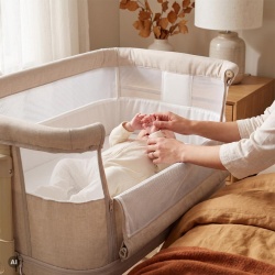 Patut 2 in 1, co-sleeper si tarc de joaca, bej, U-Grow - Img 6