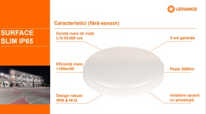 Plafoniera LED pentru baie Ledvance SURFACE SLIM SQUARE 200, 19W, 2000 lm, lumina neutra (4000K), IP65/IK10, 200x200x55mm, Alb - Img 3