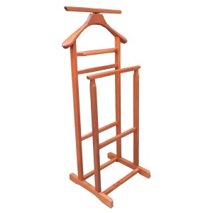 Portmantou suport haine, tip valet, dublu, din lemn masiv, 102 cm, cires - Img 2