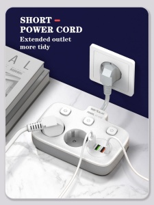 Prelungitor tip priza cu protectie Serioux Quick Charge 3.0, parametri nominali: 2500W-10A(Max) 250V, Intrare: AC100-250V 10A 50/60HZ , Ieșire PD: 5V=3A 9V=2.22A 12V=1.67A 20W (MAX), Ieșire QC: 5V-3A 9V=2A 12V=1.5A 18W (MAX) , Ieșire Auto-ID: 5V-2.4A - Img 6