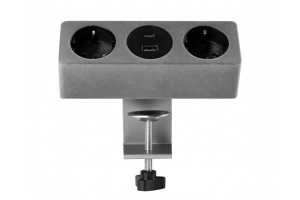 Priza prindere blat, 2 x Schuko, 2 x USB, gri catifelat, Sofito, GTV - Img 2