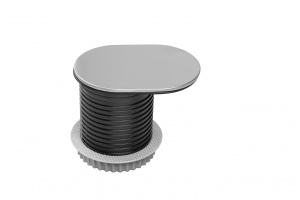 Priza rotunda, 1 x Schuko, 1 x USB, glisanta, incastrabila, inox, Slide, GTV - Img 1