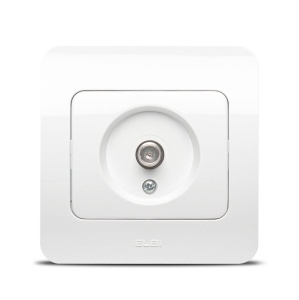 Priza TV, conector F, incastrabila, gama Jazz, alb, Elbi