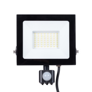 Proiector LED, senzor miscare, 50 W, 4750 lm, lumina rece, 183 x 79 x 198 mm, Negru, Novelite