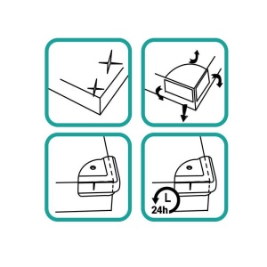 Protectie transparenta autoadeziva sau prin holzsurub pentru colturile mobilei, set 4 bucati - Siguranta optima pentru copii - Img 4
