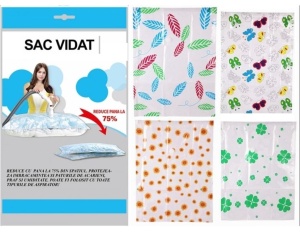 Sac vidat, depozitare haine, 70 x 100 cm, supapa universala, diverse modele