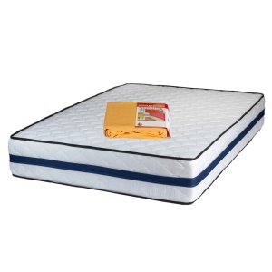 Saltea ortopedica, Iris Super Lux Comfort, 140x200x26cm, fermitate tare, cu plasa de arcuri tip Bonell, sistem de aerisire banda Spaceair, Saltsib