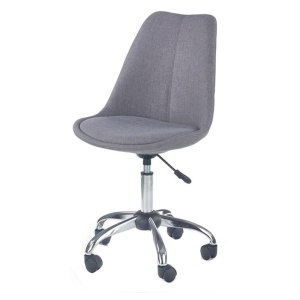 Scaun birou copii HM Coco 4, Ergonomic, Stofa, Cadru metalic, Inaltime ajustabila, Roti pivotante, 80 kg, Gri deschis - Img 2
