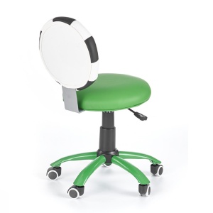 Scaun birou copii HM Gol, Piele ecologica, Inaltime ajustabila, Roti cauciucate, 90 Kg, Verde - Img 3