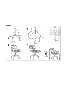 Scaun birou copii HM Matrix 3, stofa piele ecologica, inaltime reglabila, rotire 360 , roti pivotante, cadru metalic vopsit, 100 kg, negru alb - Img 3