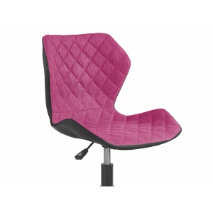 Scaun birou copii HM Matrix, Ergonomic, Cadru Metalic, Stofa Piele ecologica, Roti pivotante, 100 Kg, Negru Roz - Img 3