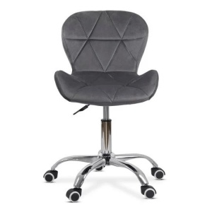 Scaun birou copii OFF 334, ergonomic, rotativ, catifea, cadru cromat, inaltime ajustabila, 100 kg - Img 3