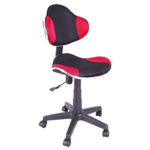 Scaun birou copii SL G2, Ergonomic, Stofa, Inaltime reglabila, Cadru polipropilena, 60 kg, Rosu Negru