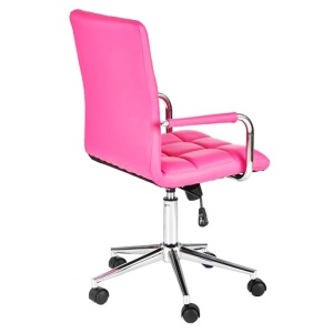 Scaun birou ergonomic, HM Gonzo 2, cadru cromat, tapiterie piele ecologica, mecanism de balans, roti pivotante, 90 kg, roz - Img 3