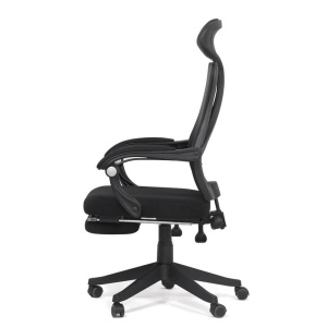 Scaun birou ergonomic OFF 927, mesh, recliner, suport picioare retractabil, 100 kg, negru - Img 2