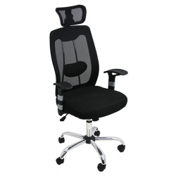 Scaun birou ergonomic OFF 988, mesh, baza cromata, suport lombar, inaltime reglabila, mecanism balans, 110 kg