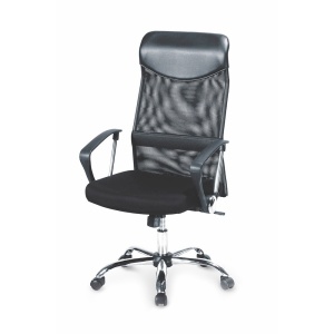 Scaun birou HM Vire, Mesh, Ergonomic, Cadru Metal, Tetiera cu piele ecologica, Inaltime ajustabila, Mecanism balansare, 100 Kg, Negru - Img 2