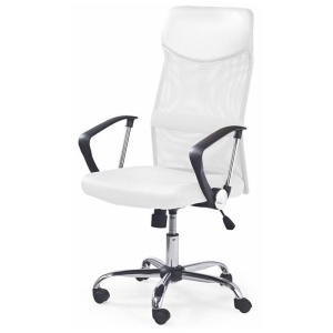 Scaun birou HM Vire, Mesh, Ergonomic, Tetiera cu piele ecologica, Inaltime ajustabila, Mecanism balansare, Rotire 360 , 100 Kg, Alb - Img 2