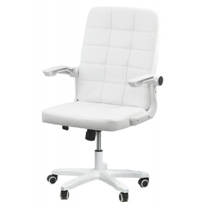 Scaun birou OFF 332, cotiere rabatabile, piele ecologica, roti gumate, mecanism balans, ergonomic, 100 kg - Img 1