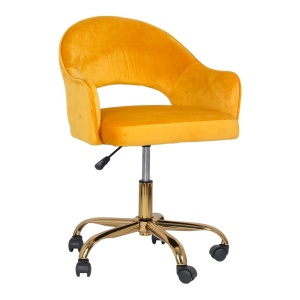 Scaun birou OFF 640, ergonomic, inaltime reglabila, spatar decupat, catifea, rotativ, baza metal cromat, 90 kg