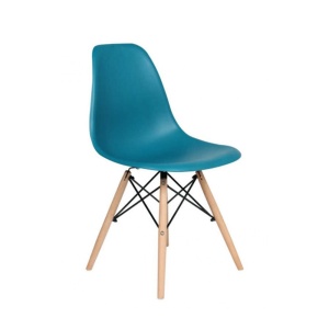 Scaun bucatarie si living Moon, ergonomic, polipropilena, structura lemn, 100 kg, turcoaz - Img 1