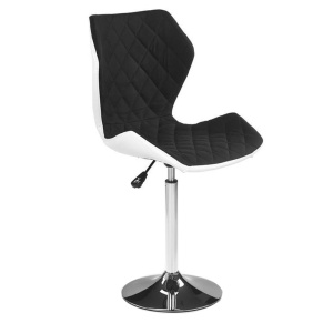 Scaun de birou HM Matrix 2, Ergonomic, Baza fixa, Cadru Cromat, Stofa Piele ecologica, Inaltime ajustabila, Rotativ, 100 Kg, Alb Negru