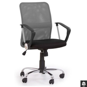 Scaun de birou HM Tony, Mesh, Ergonomic, Inaltime ajustabila, Roti pivotante, 102 Kg, Gri - Img 1