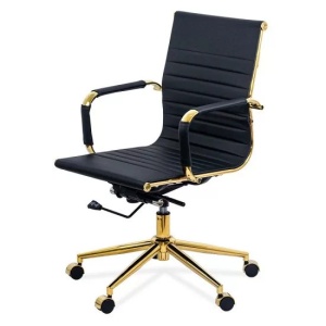 Scaun de birou OFF 802A, ergonomic, spatar inalt, mecanism balans, baza aurie, 110 kg - Img 3