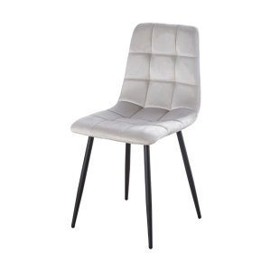 Scaun de living si bucatarie cu cadru metalic, AB37 ergonomic, catifea, 89x44x43 cm, 100 Kg, Bej