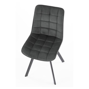Scaun de living si bucatarie cu cadru metalic, HM K332, ergonomic, stofa velvet, 84x46x61 cm, 100 Kg, Gri - Img 3